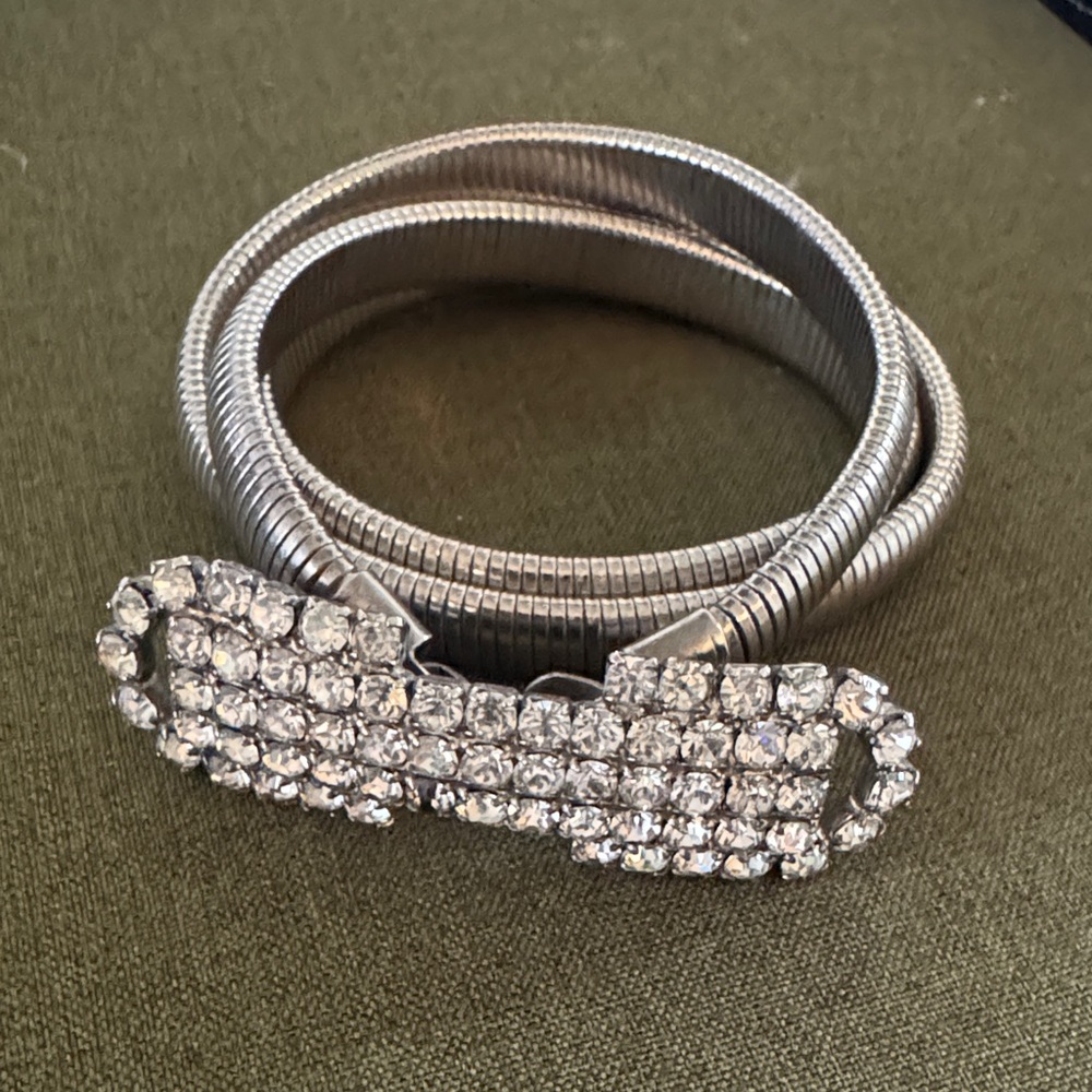 Vintage Silver & Paste Rhinestone Belt